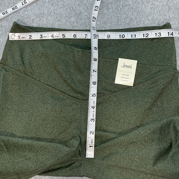 Jenni Crossband Leggings Large 7/8 Length Green Active Yoga Athletic Workout - Picture 5 of 10